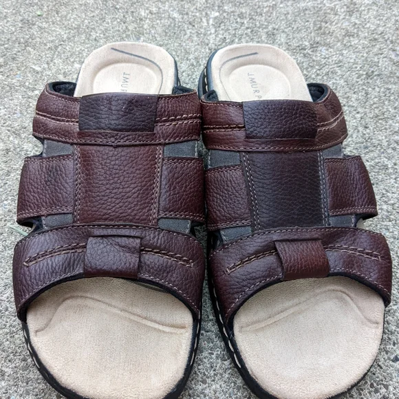 Men\'s Johnston & Murphy Brown Leather Sandals Size 10 Johnston & Murphy Sandals for Men for sale | eBay main image 3